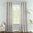 thumbnail image 3 of VOGOL Leaves Printed Decorative Farmhouse Window Treatments, Light Filtering Draperies for Bedroom Home Office, W52"xL63", One Panel, Grey, 3 of 8