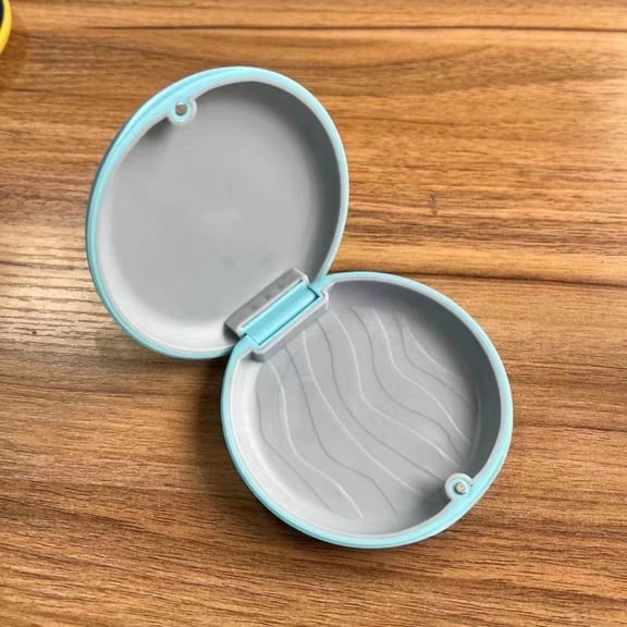 FEKOTS Slim Orthodontic Retainer Case, Blue, 2 Pack,mouthguard case