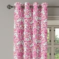 thumbnail image 3 of Ambesonne Cartoon Animal Grommet Curtain, Doodle Kawaii, 50" x 54", Pink Peach White, 3 of 6