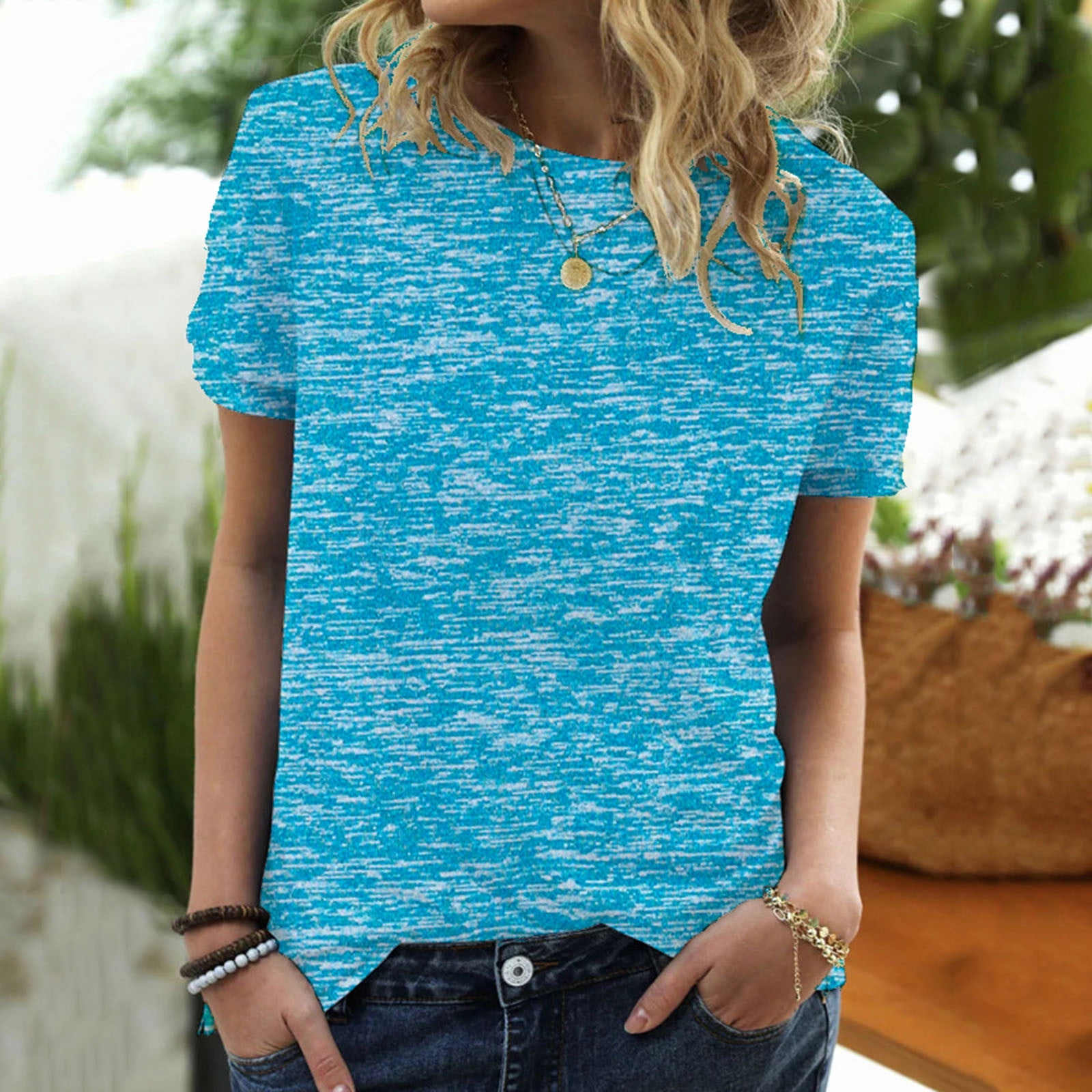 O-Neck Tops T-Shirt Blouse Tops 
