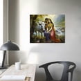 thumbnail image 3 of GOSMITH  Indian Style Radha Krishna Carrying His Cow and Flute By The River Poster Canvas Prints Modern Office Living Room Kitchen Bathroom Gift Decor Wall Art, 3 of 4