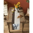 thumbnail image 5 of ERUNPONLY Vintage Elephant Table Runner - 120 Inch Long Modern Art Animal Watercolor Cotton and Linen Blended Dress Scarves Farmhouse Table Runner for Kitchen Dining, Coffee Table, 13"x120", 5 of 8