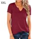 thumbnail image 2 of Minnieouse Amart Camiseta de verano de manga corta de algodón con cuello en V para mujer Prendas para la parte del cuerpo Vino rojo XXL, 2 of 5