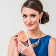 thumbnail image 3 of Weddingstar Customizable Rose Gold Stainless Steel Round Hip Flask - Stacked Monogram Engraving, 3 of 4