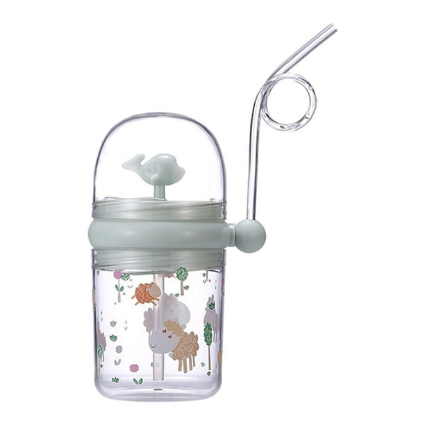 de agua para ños dibujos de ventosa de paja Verde Zulema Botella de paja