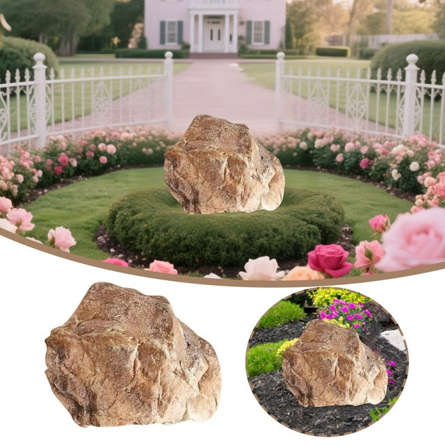 Realistic Faux Rocks for Landscaping - Lightweight Decorative Stones for Garden, Courtyard, Well Cover & Outdoor Decor - Durable & Natural Looking Artificial Rocks for Backyard, Yard & Patio Design
