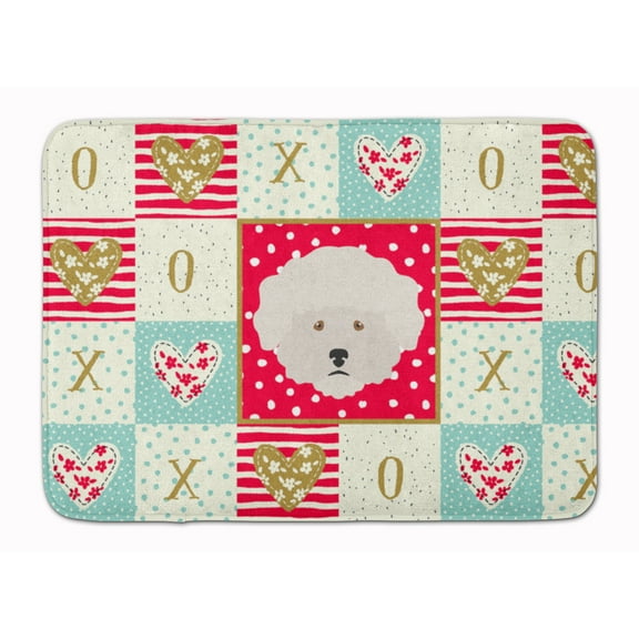 Carolines Treasures CK5185RUG Bichon Fris? Love Machine Washable Memory Foam Mat Red 19Hx27W multicolor