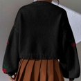 thumbnail image 6 of SRZYMJ Women's Cherry Cropped Cardigan Sweaters Open Front Long Sleeve Cute Knit Short Cardigan Trendy, 6 of 6