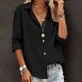 thumbnail image 2 of SAWOBUUN Womens Button Down Shirts Long Sleeve Cotton Dress Shirts Casual Collared Loose Fit Soft Blouses with Pockets, 2 of 5