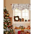 thumbnail image 4 of Christmas Tie Up Valances Curtain, Winter Snowflakes Linen Vintage Adjustable Rod Pocket Short Window Treatment Tie Up Curtains Valances for Kitchen Living Room Bathroom 42x12 Inches, 4 of 9