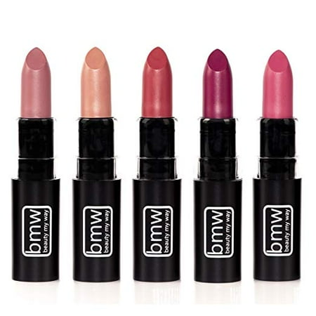 - 5 PCS MATTE LIPSTICK SET OF MUST HAVE COLORS PROFESSIONAL QUALITY WITH HIGH PIGMENT LOAD by BEAUTY MY WAY
