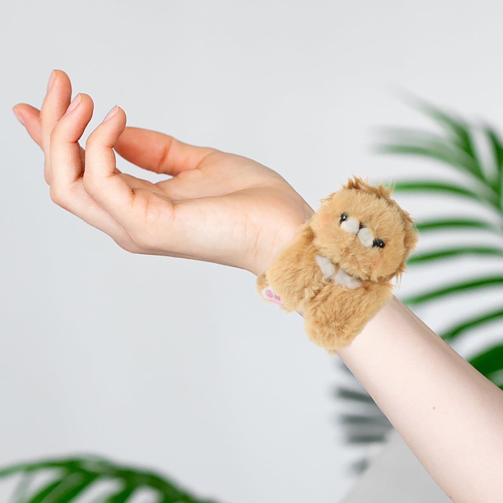 Raindrops Huggers Slap Bracelet Plush Beige Wrist Decoration