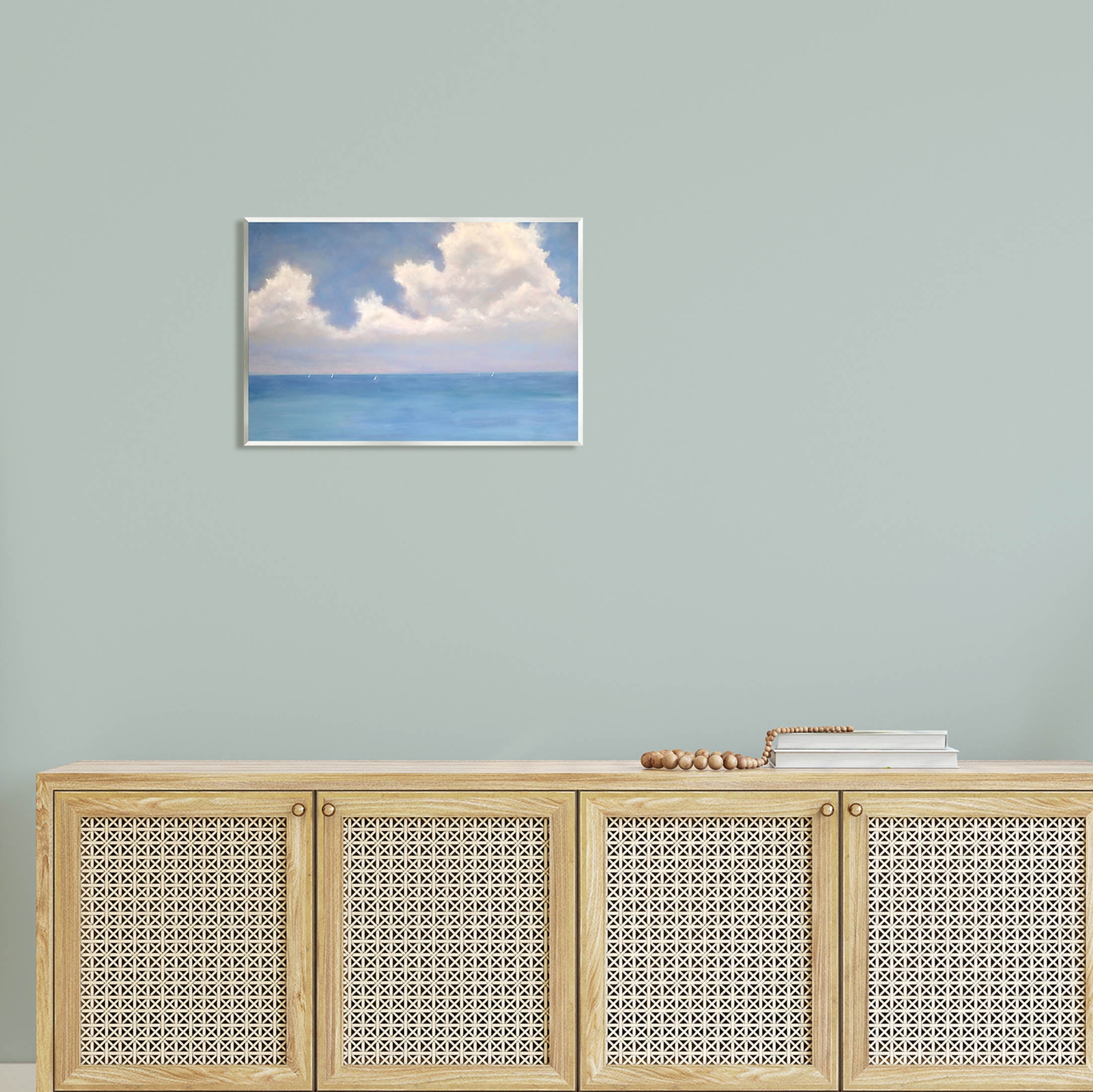 Stupell Industries Fluffy Clouds Deep Blue Ocean Waves Painting Unframed Art Print Wall Art, Design by Catherine Andersen