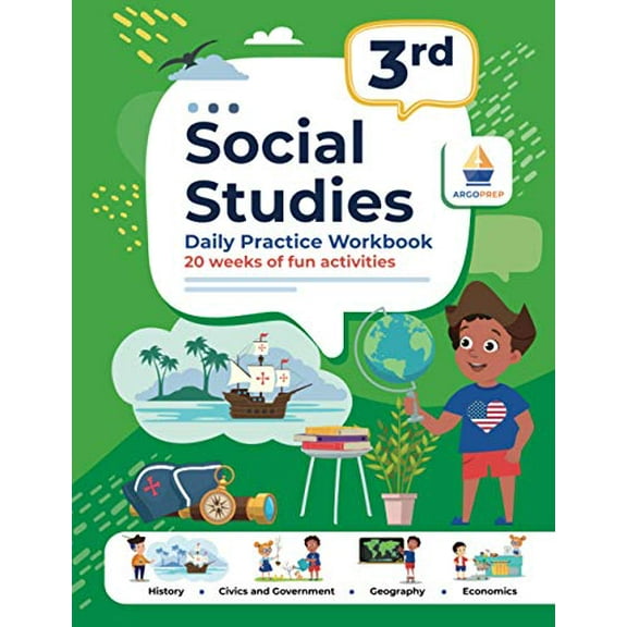 Pre-Owned 3rd Grade Social Studies: Daily Practice Workbook | 20 Weeks of Fun Activities | History | Civic and Government | Geography | Economics |   Video ... Each Question (Social Studies Paperback