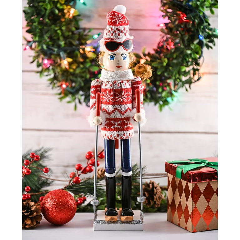 ORNATIVITY 15 in. Wooden Christmas Fisher Man Nutcracker - Red and