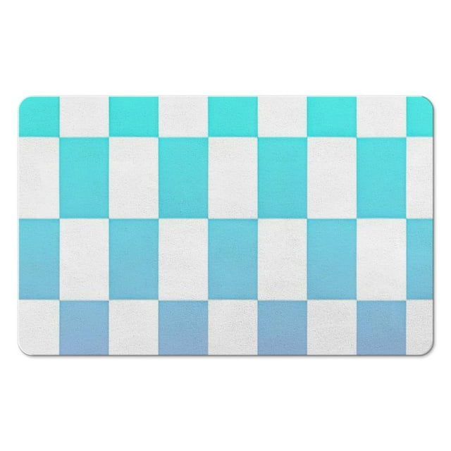 Soft and Comfortable Bathroom Runner Rug - Checkered, 20x32 in Long Bath Mat, Non-Slip, Absorbs Water, Machine Washable.