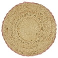 thumbnail image 4 of The Pioneer Woman 100% Jute Crochet Table Placemat, Natural & Pink, 15" Round, 4 of 9