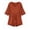 Orange, variant on Zynoxe Womens 2 Piece Outfits Fashion V Neck Short Sleeve Top Elastic Waist Shorts Set Lightweight Breathable Summer Sets Versatile Casual Loose Solid Color Casual Loungewear with Pockets S