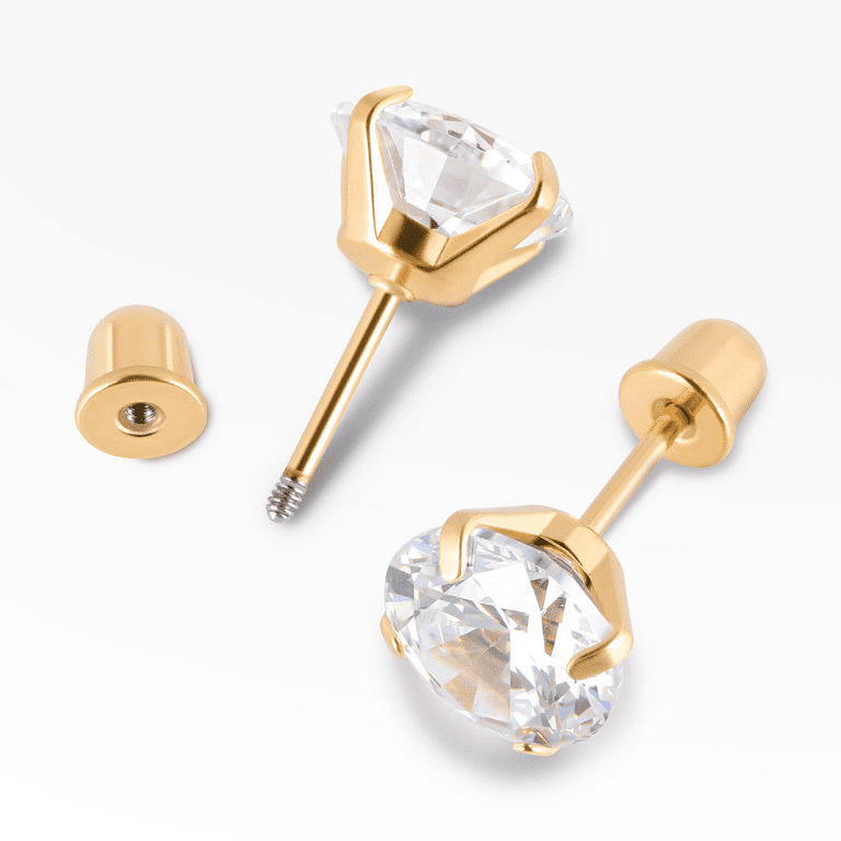 Men Women Stud Earrings 3-8mm 2-Pack Stainless Steel Cubic Zirconia Stud Earrings For Men & Women (3-8mm) 3mm 8mm Earring Set - Foto 9