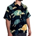 thumbnail image 2 of Turtle Seamless Men's Short Sleeve Beach Shirts, Hawaiian Printed Button Down Summer Casual Unisex Men's Shirts, 2 of 6