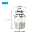thumbnail image 2 of Uxcell Push to Connect Fitting, 304 Stainless Steel Male Straight 1/4" Tube OD x 1/4" NPT Thread  2 Pcs, 2 of 6