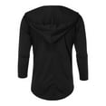 thumbnail image 4 of Wuxian Sweatshirt For Men Full Zip Mid Length Drawstring Casual Hoodie Long Sleeve Solid Sweatshirt With Pockets Tops,Black,L, 4 of 7