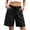Black, variant on Women's 100% Cotton Bermuda Shorts Elastic Waist Drawstring Loose Straight Fit Casual Summer Beach Walking Lounge Shorts with Pockets, S-XXL
