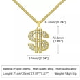 thumbnail image 4 of MATROOY Gold Color Dollar Sign Necklaces for Men Cuban Chain, Money Dollar Pendant, 4 of 7