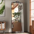 thumbnail image 5 of Antok Vintage 58" x 18" Full-Length Mirror with Carved Metal Frame, Baroque-Style Floor Mirror for Living Room, Bedroom, Entryway or Hallway, Luxury Gold, 5 of 9