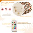 thumbnail image 4 of Orange Leopard Pattern Flameless LED Candle Set with Remote, Battery Operated Color Changing Pillar Candles, Set of 2, 4 of 7