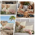 thumbnail image 5 of Pink Orange Hydrangea Outdoor Waterproof Pillow Covers, Spring Vintage Botanical Flowers Decorative Square Throw Pillowcase Sofa Cushion Sham for Patio/Couch/Chair, 16"x16" 2 Pack, 5 of 8