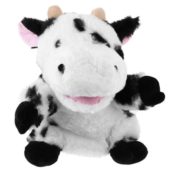 Cow Cartoon Hand Puppet Animal Plush Toy Movable Mouth Hand Puppet Interactive Storytelling Toy