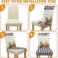 thumbnail image 5 of Halloween Chair Covers Set of 6, Fall Pumpkin Black/White Buffalo Plaid Chairs Slipcover for Dining Room, Removable Washable Breathable Cover in The Kitchen Restaurant Holiday Decor, 5 of 7