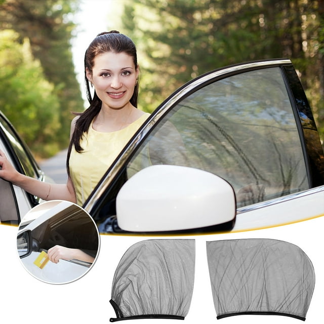 Xihbxyly Parasol para Ventanilla Lateral de Coche, Protección Solar de Doble Capa, Bloqueador de Rayos Uv, Fácil Instalación, Ajuste Universal, Fresco y Cómodo para Viajar, Malla Elástica, Juego de 1