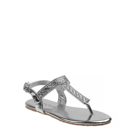 NANETTE Nanette Lepore Dressy Rhinestone Ankle-Strap Thong Sandals (Little Girls & Big Girls)