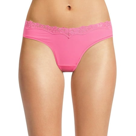 No Boundaries Thong Panty with Lace  Trim Womens and Womens Plus