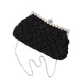 thumbnail image 2 of Elegant Braided Pleated Glitter Rhinestone Clutch Evening Bag, 2 of 4