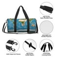 thumbnail image 6 of Xecao Earth View World Map print Round Travel Duffel Bag is a foldable gym bag with an inner pocket, perfect for travel sports, 6 of 8