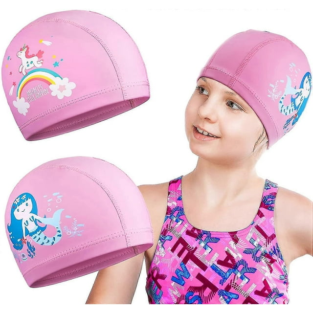 gorros de natación para niños, bebés, niños y niñas, gorro de baño impermeable para niños de largo y corto tiempo.
