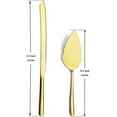 thumbnail image 2 of Gold Wedding Cake Knife and Server Set, Stainless Steel Cutting Set for Parties, Activities, Family - Includes Cutter and Server, Dishwasher Safe (Shiny Gold), 2 of 8