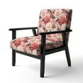 thumbnail image 3 of Designart "Graceful Blossoming Of Pink And White Poppies" Pink Floral Upholstered Accent Chair - Cottage Arm Chair For Living Room, 3 of 5