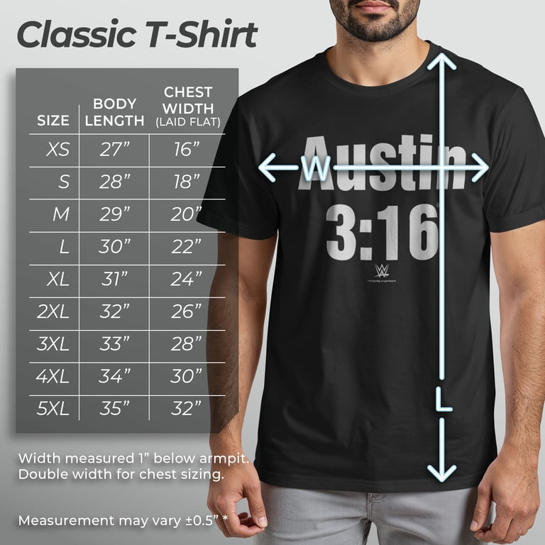 WWE Men's Stone Cold Steve Austin 3:16 White Logo Graphic T-Shirt