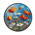 thumbnail image 2 of 36.2 Inch Round Floor Mat Abstract Floral Carpet Decor Rug for Living Room Bedroom, 2 of 6