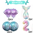 thumbnail image 2 of Kit de globos de sirena para decoración de cumpleaños, globo de mar, globo de aluminio de sirena, globos de cola de sirena para niñas (número 2), 2 of 5