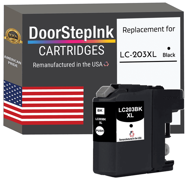 Cartouches d'Encre à Haut Rendement Remanufacturées DoorStepInk pour Frère lc203TG Noir