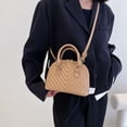 thumbnail image 3 of LHSHID Fashion Shell Shoulder Bag Striped Pu Leather Handbags Crossbody Bags For Women Small Tote Top Handle Bag, 3 of 6