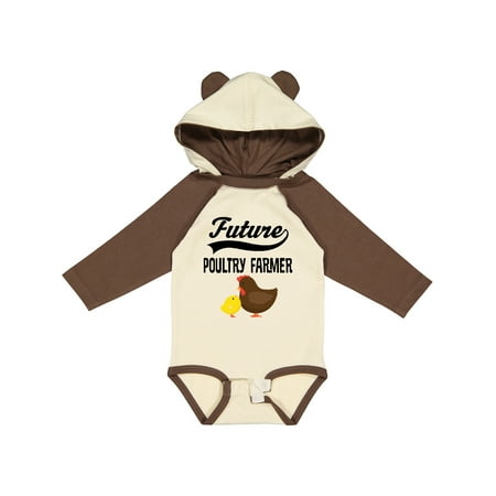 

Inktastic Future Poultry Farmer Chicken Raising Gift Baby Boy or Baby Girl Long Sleeve Bodysuit