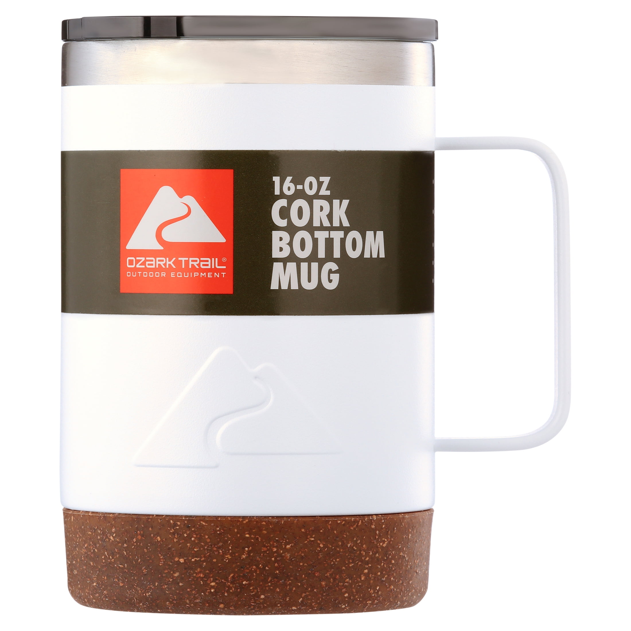 Ozark Trail PL 16oz Cork Mug, 1 Piece, White, OZARK TRAIL PL 16OZ SS CORK MUG
