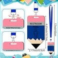 thumbnail image 2 of 6 Sets Wooden Hall Passes for Classrooms Bathroom Passes Lanyards Classroom Must Haves for Restroom, Library, Office and Nurse School Teacher Supplies Gift(Multicolor,Pencil), 2 of 6