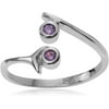 Women's CZ Sterling Silver Adjustable Fashion Toe Ring, Purple